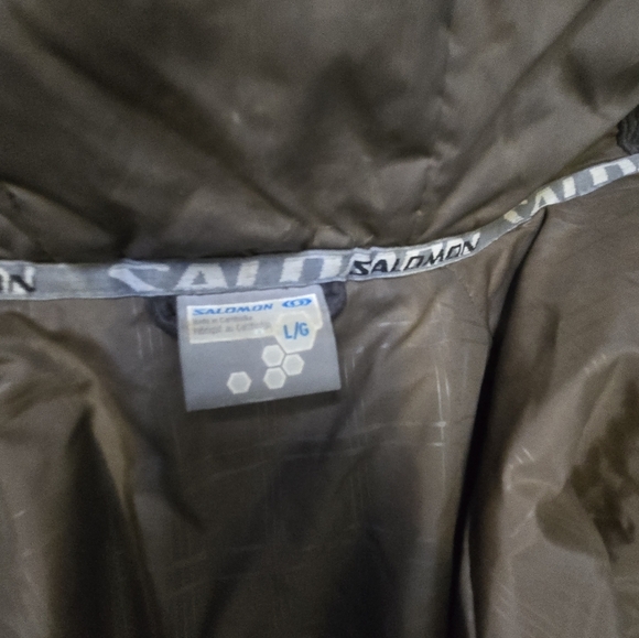 Vintage Salomon Corduroy Hooded Jacket Women’s L Embroidered Ski Snow Parka - Picture 10 of 13